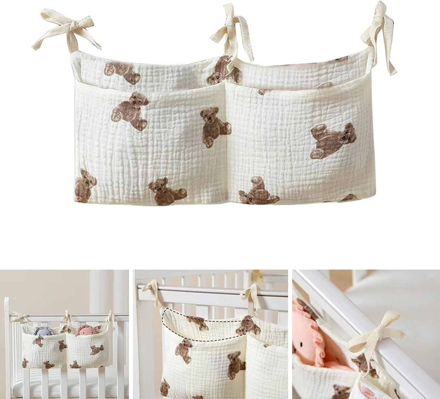 Baby Clothing For Bed - Baby Crib Organizer Cot Caddy Bed