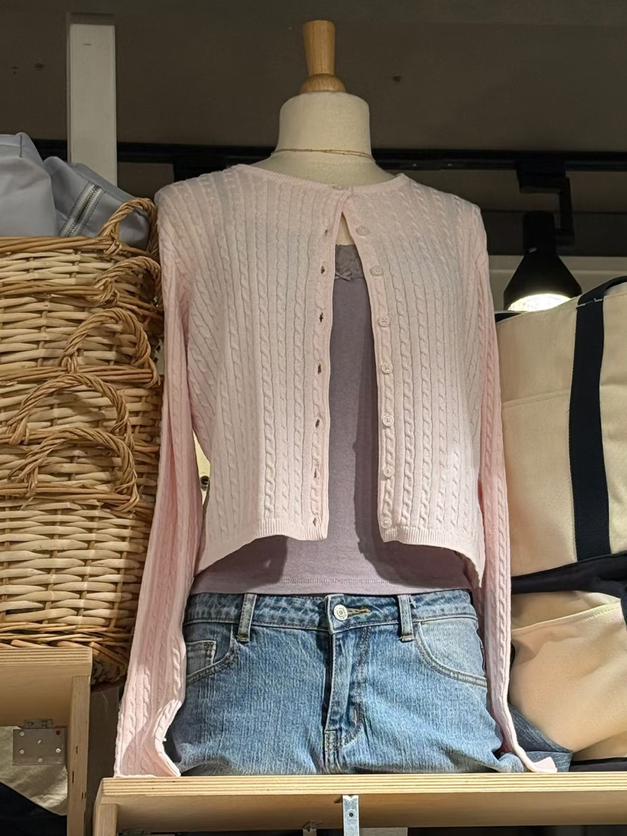 Knit Cardigan Infant - Twist Flower Baby Pink Sweater Cardigan