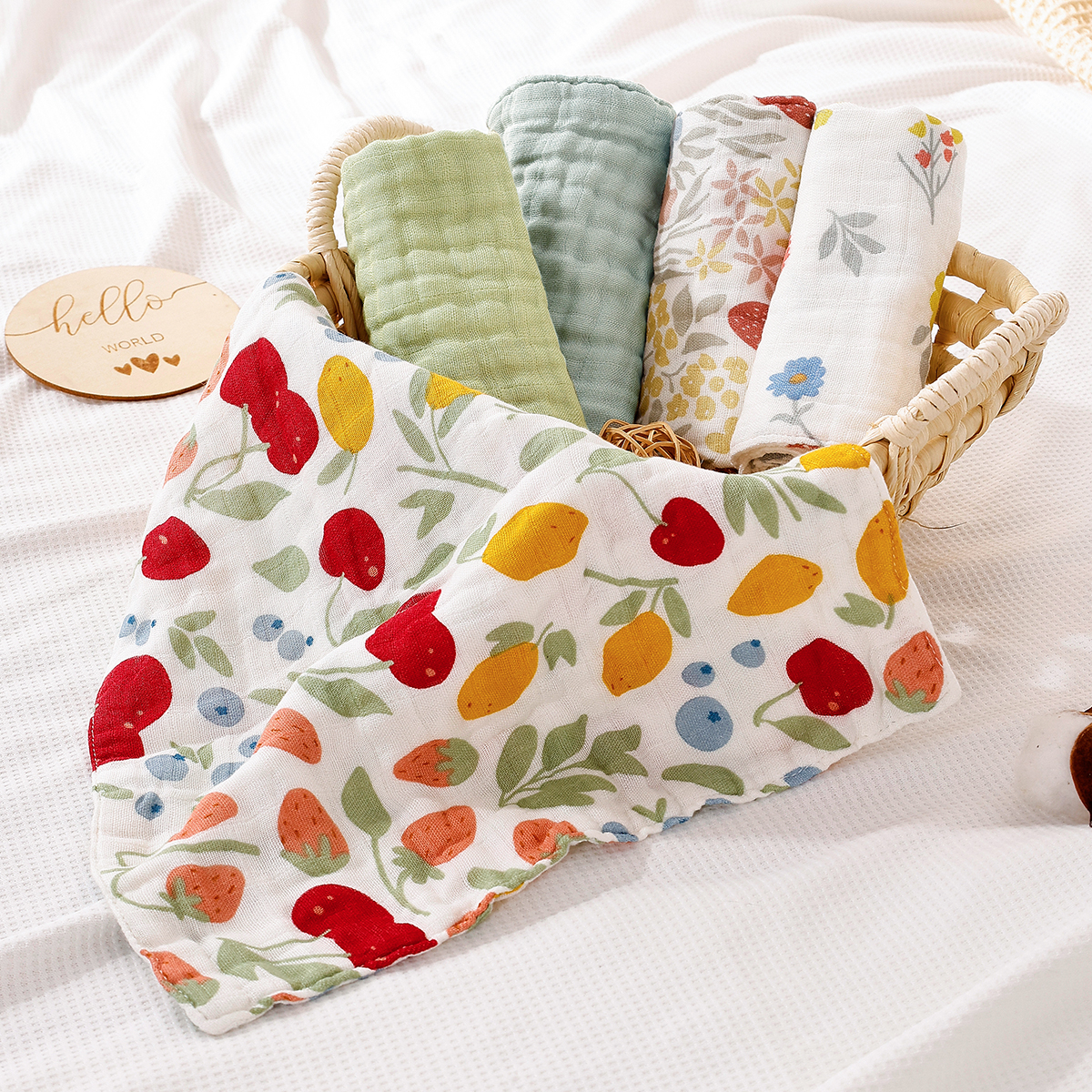 Baby Clothing Wash - Elinfant 5PCS Bamboo Muslin Washcloths Face