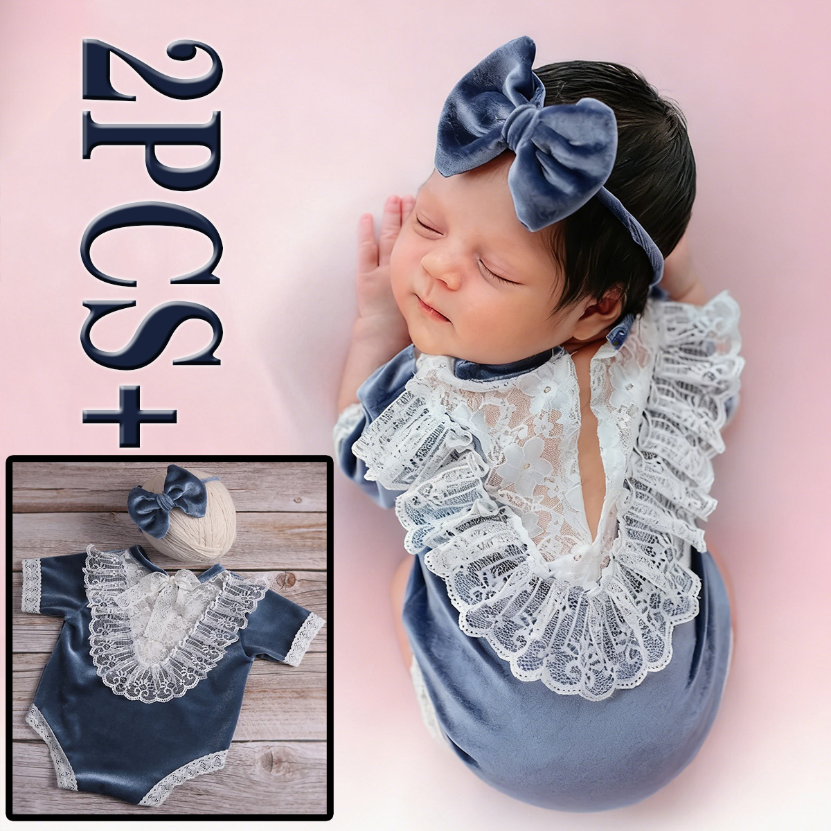 2pcs Newborn Photo Costume Vel - Baby Clothing Onesies avis et prix