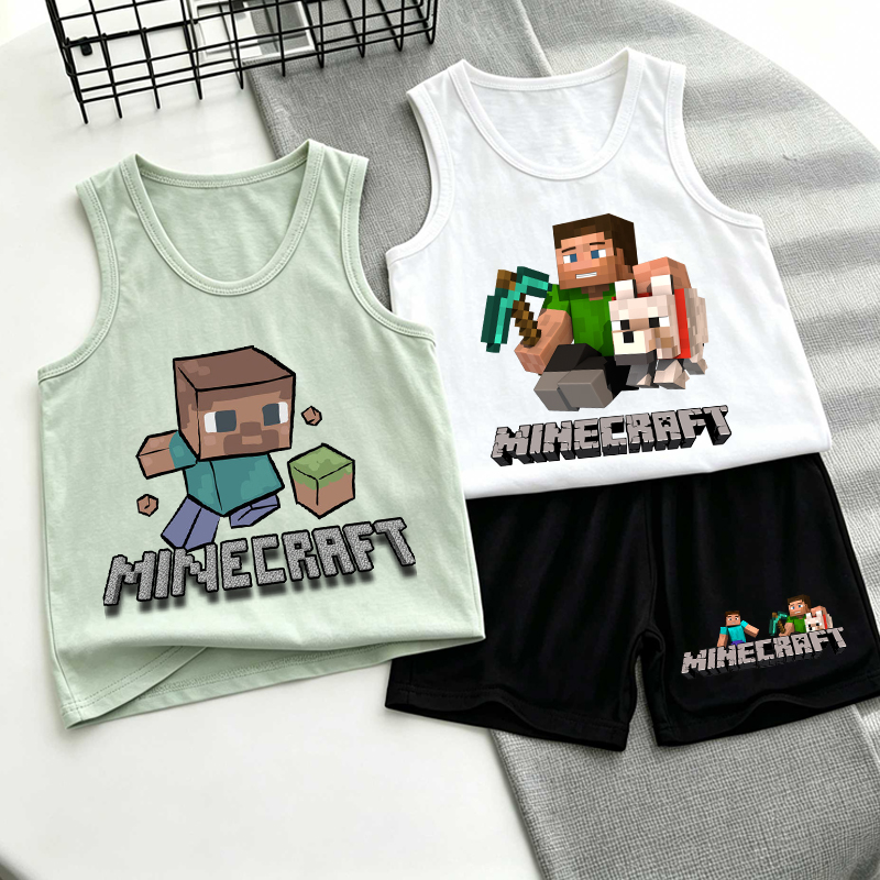 Minecrafted Children Vest+shor - Baby Clothing Sets Boy avis et prix