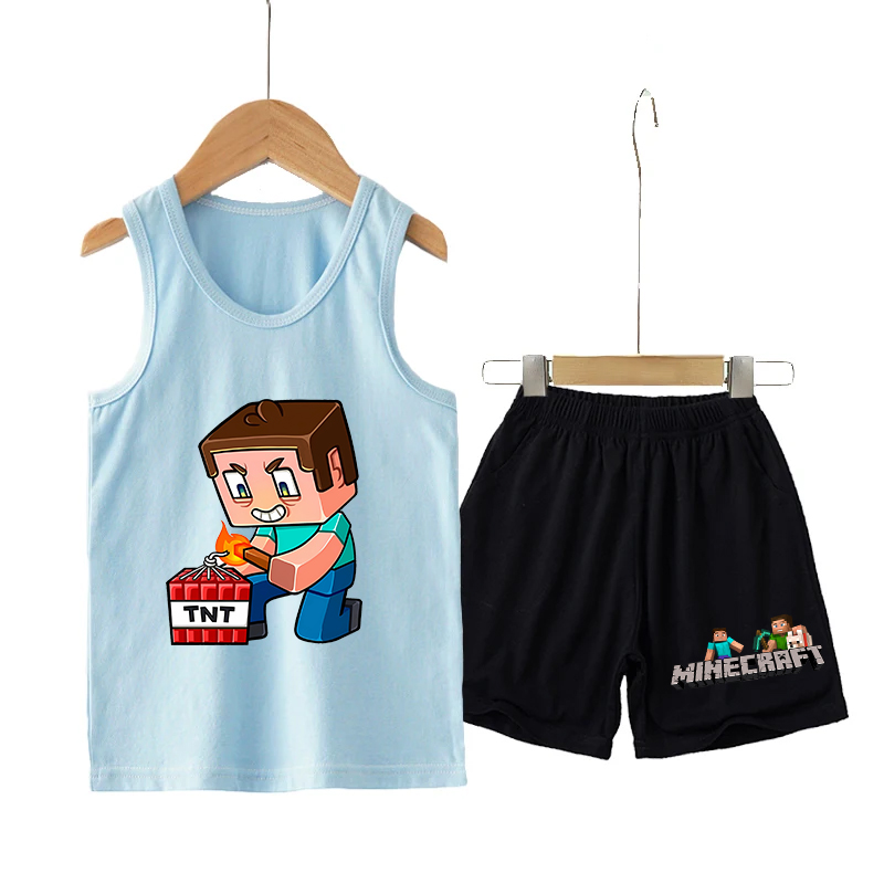 Minecrafted Children Vest+shor - Baby Clothing Sets Boy avis et prix